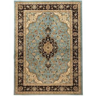 Medallion Traditional Light Blue Area Rug (7'10 x 9'10) 7x9   10x14 Rugs