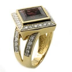 Beverly Hills Charm 14k Yellow Gold Rhodolite and 1/2ct TDW Diamond Ring Beverly Hills Charm Gemstone Rings