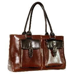 La Philipe Two tone Brown Women's Dual handle Satchel La Philipe Shoulder Bags