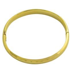 14k Yellow Gold 7 inch Diamond cut Bangle Bracelet (6.3 mm) Fremada Gold Bracelets