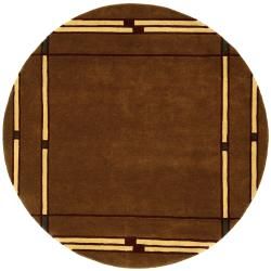 Hand tufted Liberty Brown Wool Rug (8' Round) St Croix Trading Round/Oval/Square