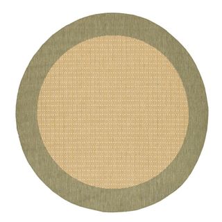Recife Checkered Field/ Natural Green Area Rug (8'6 Round) COURISTAN INC Round/Oval/Square