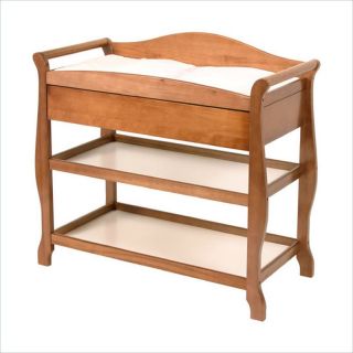 Stork Craft Aspen Sleigh Changing Table with Drawer in Oak   00524 58L