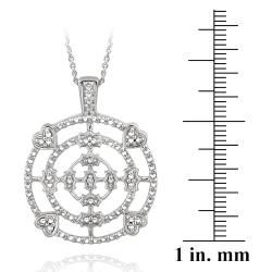 DB Designs Silvertone Diamond Accent Station Multi Circles Medallion Necklace DB Designs Diamond Necklaces