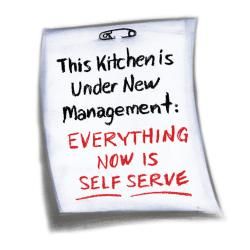 Attitude Aprons 'New Management' White Apron Attitude Aprons Kitchen Aprons
