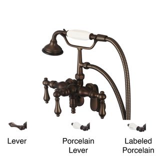 Water Creation F6 0018 03 Vintage Classic Adjustable Center Tub Faucet w/ Down Spout Swivel Wall Conn Handheld Shower Water Creation Bathroom Faucets