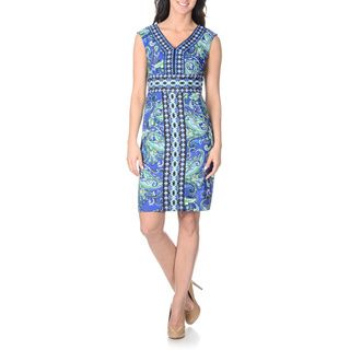 London Times Women's Abstract Floral Sheath Dress London Times Casual Dresses