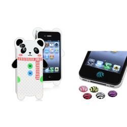 Panda TPU Case/ Zebra Home Button Stickers for Apple iPhone 4/ 4S BasAcc Cases & Holders