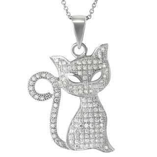 Tressa Collection Sterling Silver Cubic Zirconia Cat Necklace Tressa Sterling Silver Necklaces