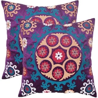 Vanessa 22 inch Purple Decorative Pillows (Set of 2) Safavieh Throw Pillows