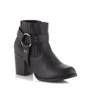 Red Herring Black western strap ankle boots