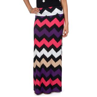 Hailey Jeans Co. Junior's Chevron Print Fold over Maxi Skirt Hailey Jeans Co Juniors' Skirts