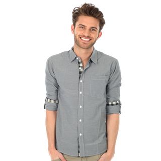 191 Unlimited Men's Slim Fit Solid Grey Woven Shirt 191 Unlimited Casual Shirts