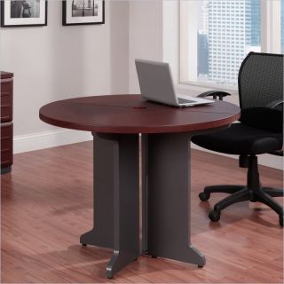 Altra Furniture Pursuit Round Meeting Table in Cherry and Gray   9348096