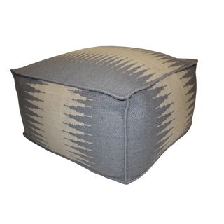 Grey/ Off white Connections Outdoor Pouf Ottoman Other Patio Furniture