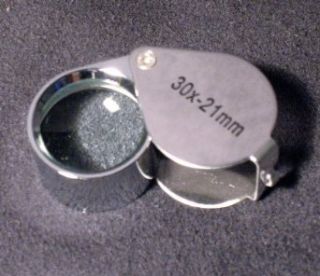 SILVER 30 X 21 MM JEWELER'S LOUPE EYE MAGNIFYING GLASS MAGNIFIER REPAIR WATCH
