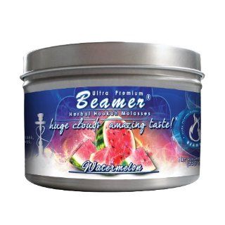 Watermelon Beamer� Ultra Premium Hookah Molasses 250 gram tin. Huge Clouds, Amazing Taste� 100 % Tobacco, Nicotine & Tar Free but more taste than tobacco Compares to Hookah Tobacco at a fraction of the price GREAT TASTE, LOTS OF SMOKE & SMELLS G