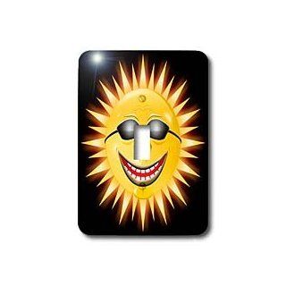 3dRose Lsp_18159_1 Smiling Sunshine A Happy Sunny Face Wearing Sunglasses with A Smile Single Toggle Switch   Switch Plates  