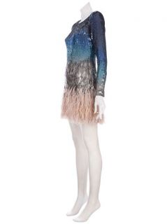 Matthew Williamson Sequin Embellished And Feather Dress