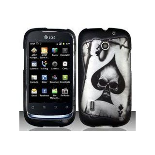 Huawei Fusion U8652(AT&T) Spade Skull 2D Design Snap On Hard Case Protector Cover + Free Neck Strap + Free Wrist Band Cell Phones & Accessories
