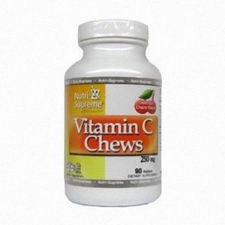 Nutri supreme Research Kosher Vitamin C Chews 250 mg Delicious Cherry Flavor 90 Wafers Health & Personal Care