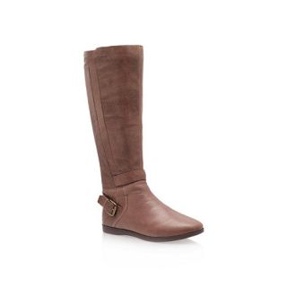 Nine West Taupe toxication flat riding boots