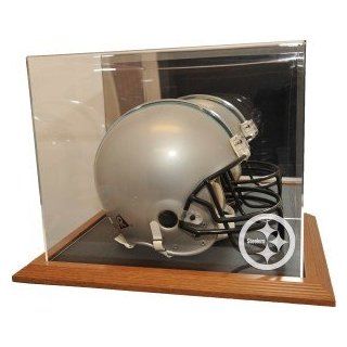 Pittsburgh Steelers Natural Color Framed Base Helmet Display  Sports Related Display Cases  Sports & Outdoors