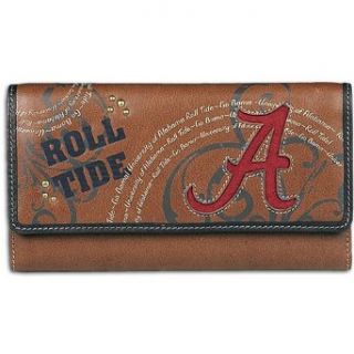 Alabama Fossil College Lettermn Flap Clutch Wallet   Women ( sz. One Size Fits All, Alabama )  Sports Related Merchandise  Clothing