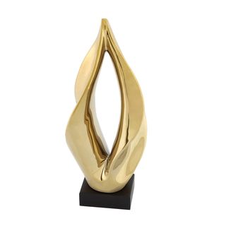 Goldtone Abstract Swirl 17 inch Table Sculpture