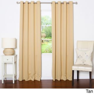 None Grommet Top Thermal Insulated 84 inch Blackout Curtain Panel Pair Tan Size 52 x 84