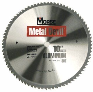 MK Morse CSM1080AC Metal Devil 10 Inch 80 Tooth Non Ferrous Metal Cutting Saw Blade with 5/8 Inch and Diamond Knockout Arbor   Miter Saw Blades  