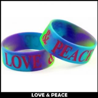 Love & Peace Tie Dye Designer Rubber Saying Bracelet #45 Clothing