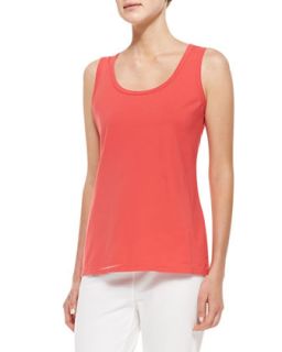 Womens Essential Four Way Stretch Jersey Tank, Coral   Neon Buddha   Coral