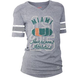 SOFFE Womens Miami Hurricanes Drop Tail Football Alternate Logo Short Sleeve T 