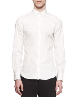 Mens Woven Stretch Button Down Shirt, White   Acne Studios   White (48)