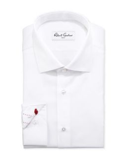 Mens Lambert Herringbone Dress Shirt, White   Robert Graham   White (16.5)