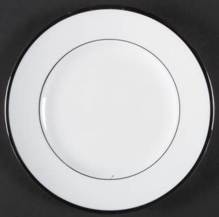 Wedgwood Carlyn Salad Plate, Fine China Dinnerware   White, Platinum Verge, Plat