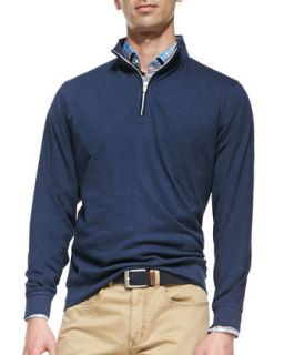 Mens 1/2 Zip Jersey Pullover Sweater, Navy   Peter Millar   Navy (SMALL)