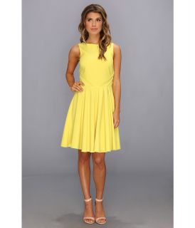 Badgley Mischka Fit and Flare Cocktail Dress Open Back Womens Dress (Yellow)