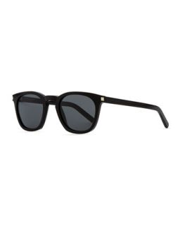 Plastic Sunglasses with Stud Temples, Black   Saint Laurent   Black