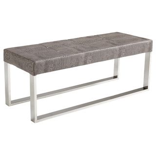 Mirage Crocodile Upholstered Stainless Steel Bench