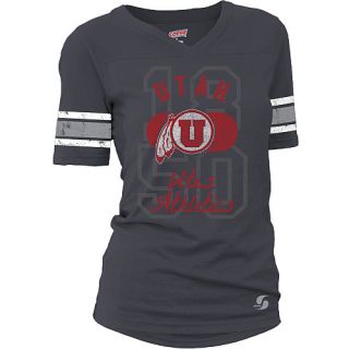 SOFFE Womens Utah Utes Drop Tail Football Alternate Logo Short Sleeve T Shirt  