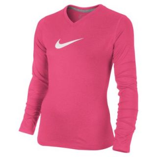 Nike Legend Swoosh Girls Training Shirt   Hyper Pink