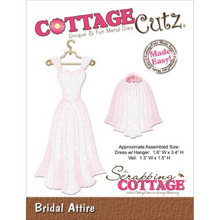 Cottagecutz Dies 1.6inx3.4in   1.3inx1.5in bridal Attire Made Easy