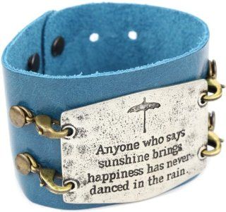Lenny and Eva Ocean with Silver Sentiment 'Anyone Who Says' Wide Cuff Bracelet Jewelry