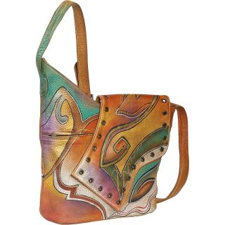 Anuschka Abstract Flap Bag   Abstract Sunset