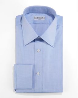 Mens Textured Dress Shirt, Blue   Charvet   Blue (16.5L)
