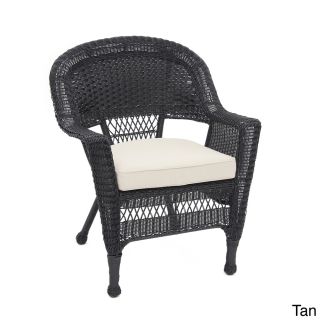 Black Wicker Chair/ Cushion (set Of 4)