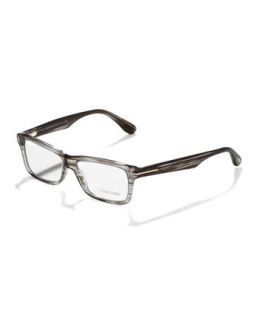 Unisex Soft Rectangular Fashion Glasses, Light Havana   Tom Ford   Grey horn