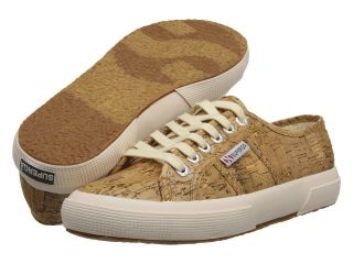 Superga 2750 Shiny Cork Womens Lace up casual Shoes (Beige)